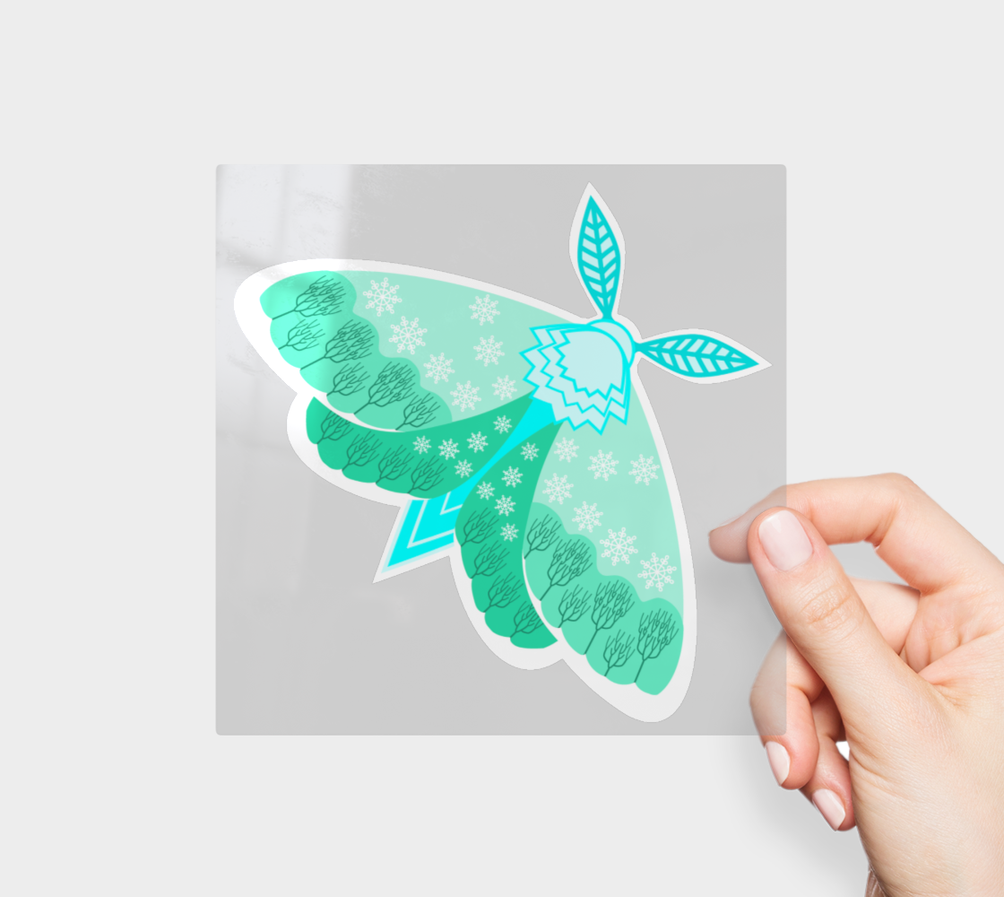 February Frosts Moth Vinyl Sticker Permanent