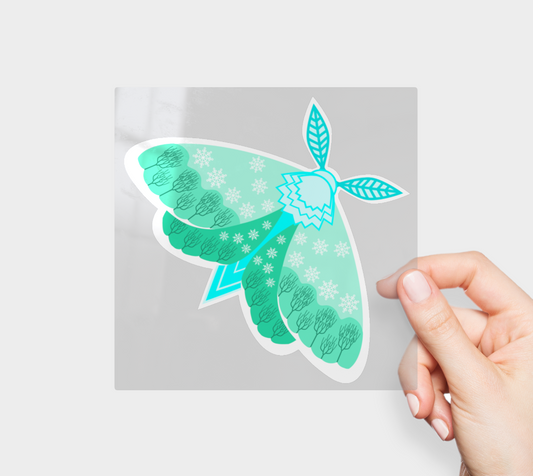 February Frosts Moth Vinyl Sticker Permanent