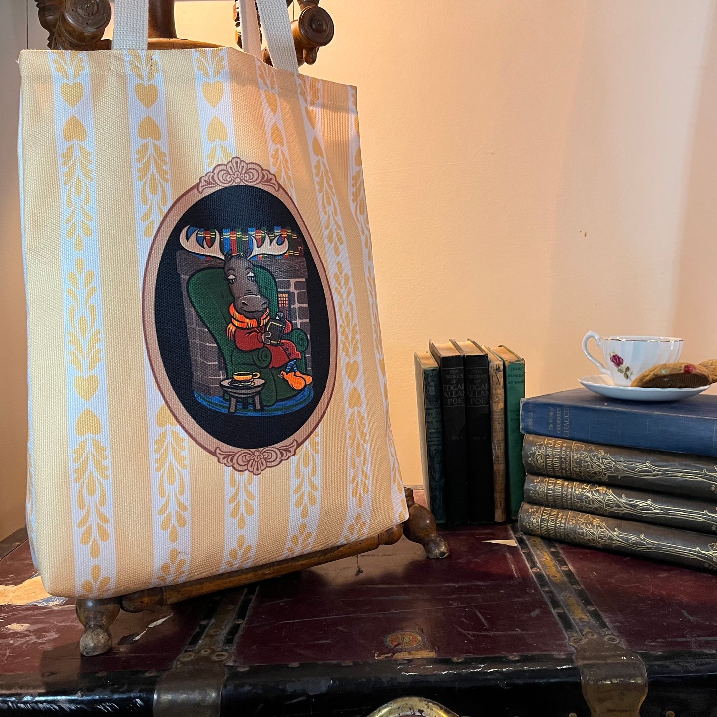 Fall Frolics Marsha Moose Book Tote Hostess Gift