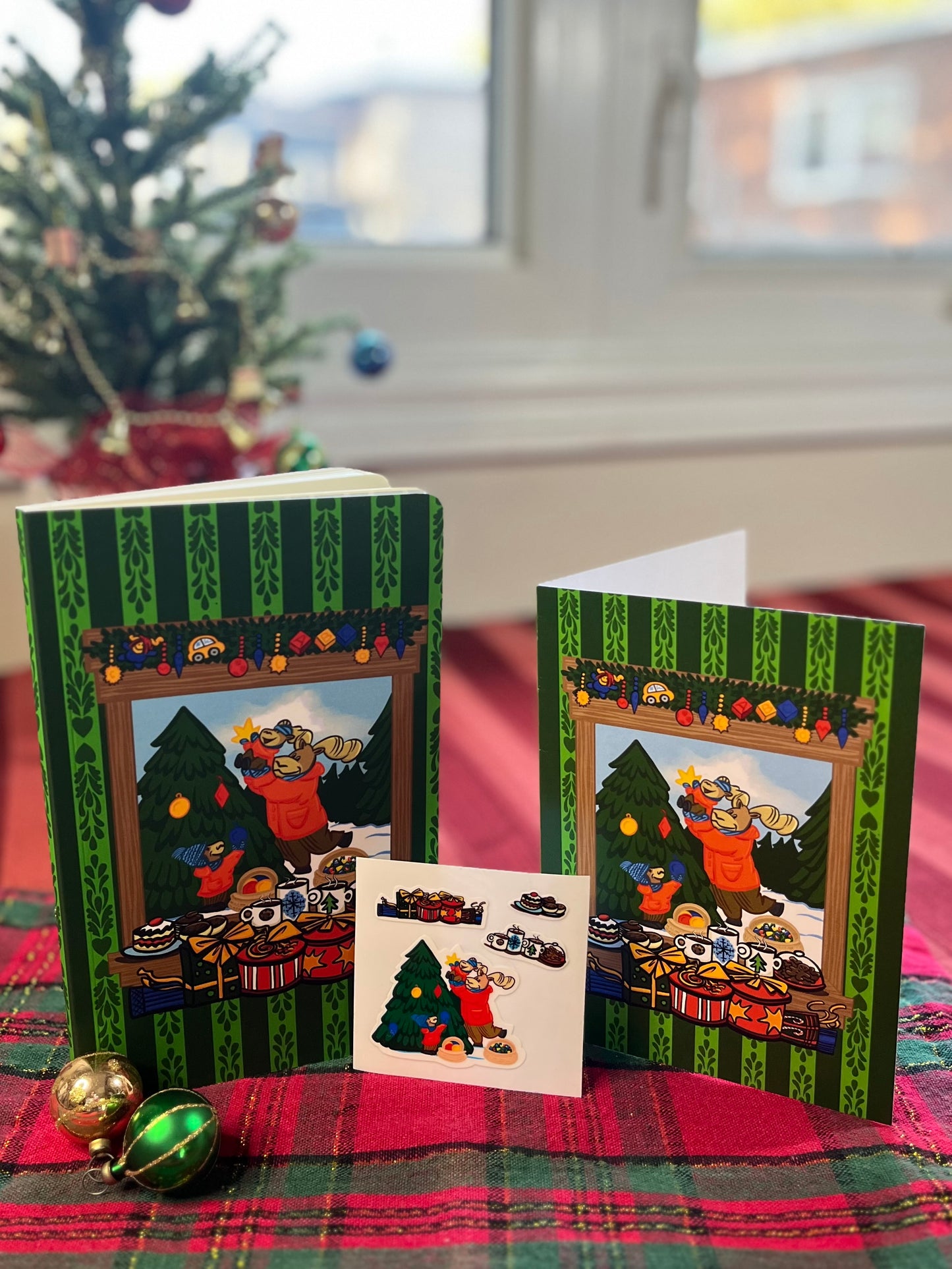 Midwinter Windows Bighorn Sheep Holiday Organization Bundle Greeting Cards Notebook Vinyl Sticker Christmas