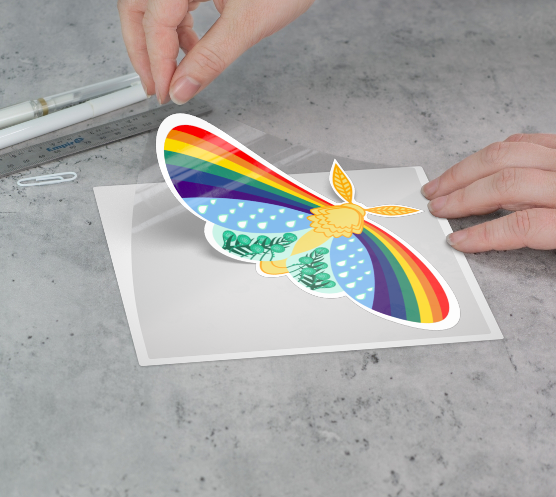 April Showers Moth Vinyl Sticker Permanent