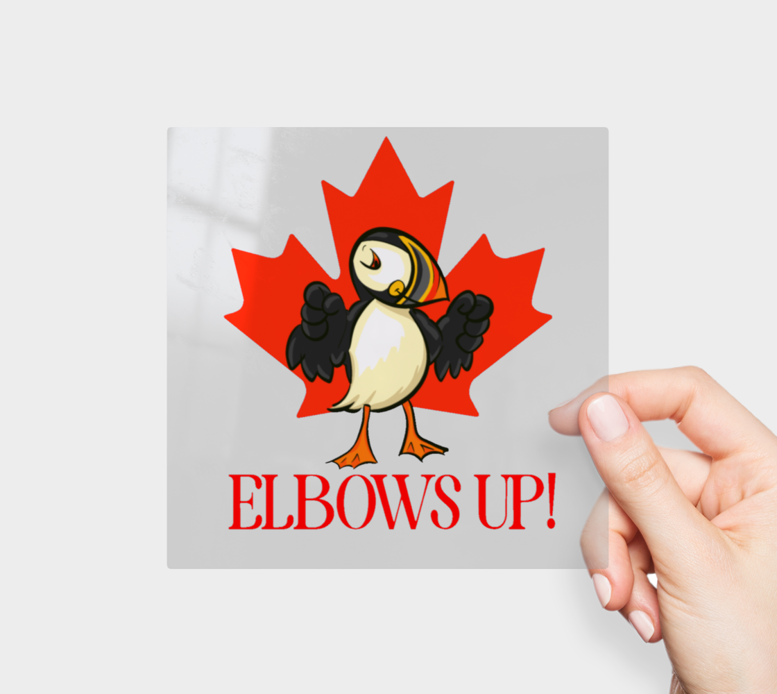 Elbows Up! Puffin Permanent Sticker