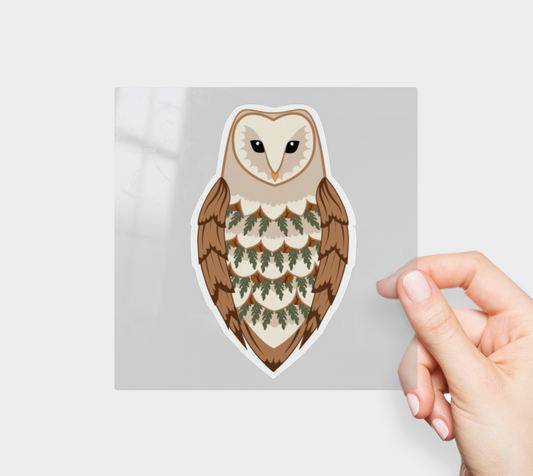 Barn Owl Western Red Cedar Vinyl Sticker 3” 5” Transfer Sheet Permanent