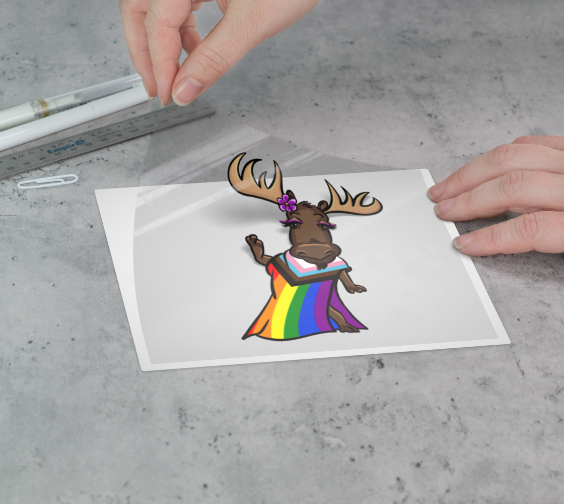Progress Pride Moose Permanent Sticker