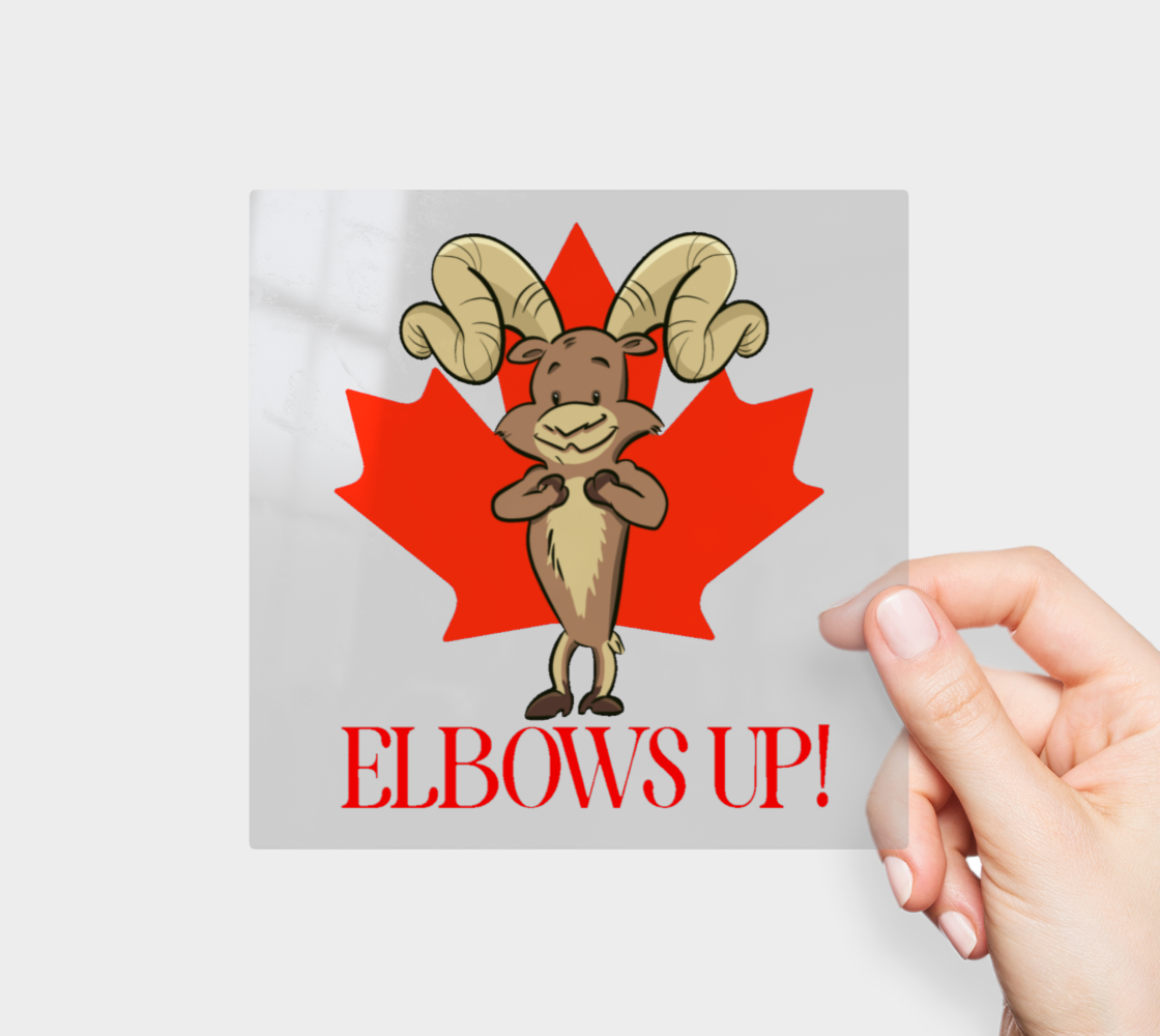 Elbows Up! Bighorn Sheep Permanent Sticker